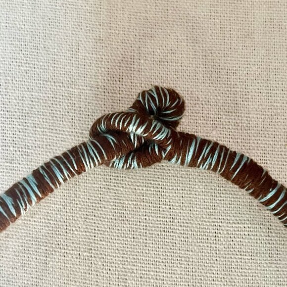 Turquoise & Brown Ceramic Fibre Handmade Necklace Choker Earrings Set 18" NWOT - Picture 3 of 5